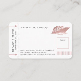 Pink Crucket Boarding Pass Place Escortkarte Platzkarte