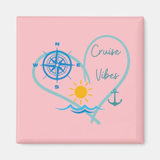 Pink Cruise Vibes Door Magnet (Vorne)