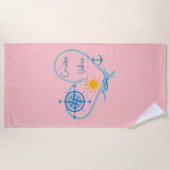 Pink Cruise Vibes Strandtuch (Vorderseite)