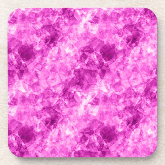 Pink Crumpled Textur Getränkeuntersetzer (Vorderseite)