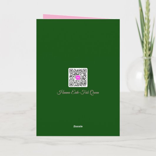 Pink Crystal Christmas Tree Karte (Rückseite)