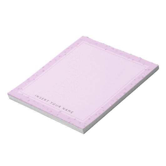 Pink Crystal Confetti Notepad 5.5" x 6" Notizblock (Rotiert)