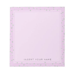 Pink Crystal Confetti Notepad 5.5" x 6" Notizblock