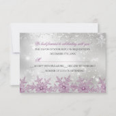 Pink Crystal Snowflake Weihnachts-Party UAWG RSVP Karte (Vorderseite)
