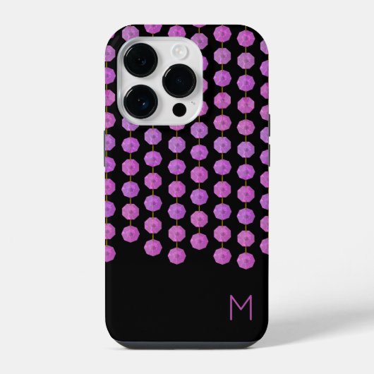 Pink Crystal Strings Monogram Phone Case iPhone Hülle (Rückseite)