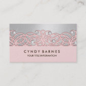 Pink Crystal und Lace Business Card Visitenkarte (Vorderseite)