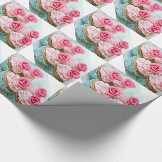 Pink Cup Cups Geschenkpapier (Ecke)