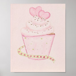 Pink Cupcake 8 x 10 Druck Poster