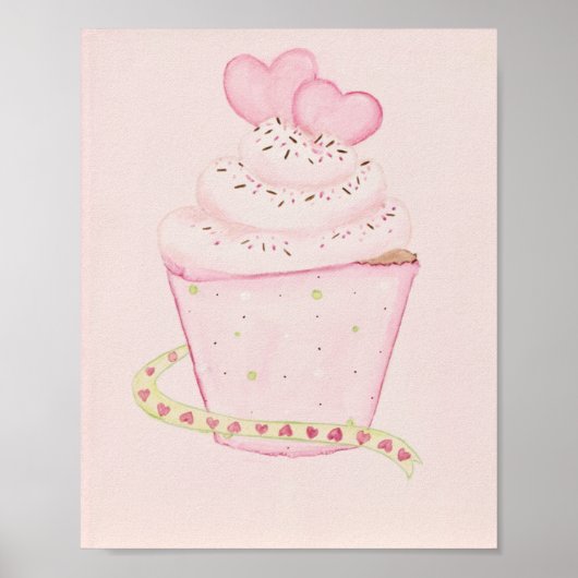 Pink Cupcake 8 x 10 Druck Poster (Vorne)