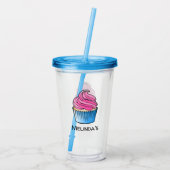Pink Cupcake Acryltrinkbecher (Rückseite)