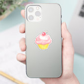 Pink Cupcake Aufkleber (Telefon)