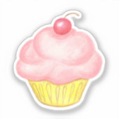 Pink Cupcake Aufkleber (Vorderseite)
