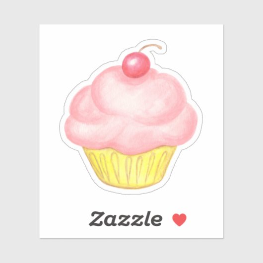 Pink Cupcake Aufkleber (Blatt)