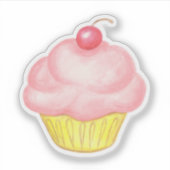 Pink Cupcake Aufkleber (Vorderseite)