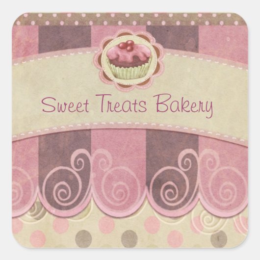 Pink Cupcake Aufkleber (Vorderseite)