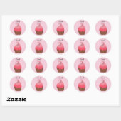 Pink Cupcake - Aufkleber (Blatt)