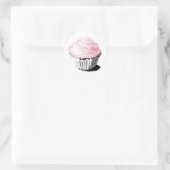 Pink cupcake Aufkleber (Tasche)