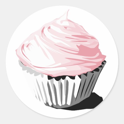 Pink cupcake Aufkleber (Vorderseite)