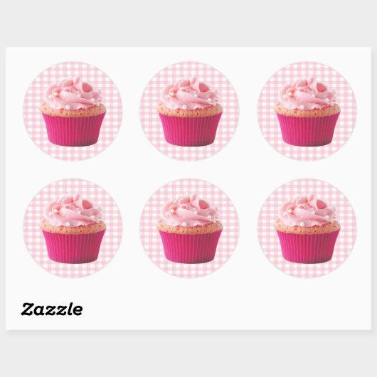 Pink Cupcake Aufkleber (Blatt)