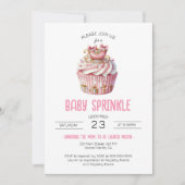 Pink Cupcake Baby Sprinkle Winter Girl Babydusche Einladung (Vorderseite)
