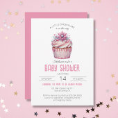 Pink Cupcake Baby Sprinkle Winter Girl Babydusche Einladung