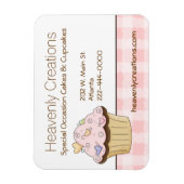 Pink Cupcake Bäckerei Business Card Magazin Magnet (Vertikal)