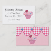 Pink Cupcake Bäckerei Business Card Visitenkarte (Vorne/Hinten)
