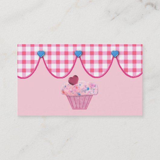 Pink Cupcake Bäckerei Business Card Visitenkarte (Rückseite)