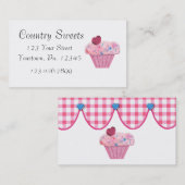 Pink Cupcake Bäckerei Business Card Visitenkarte (Vorne/Hinten)