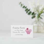 Pink Cupcake Bäckerei Business Card Visitenkarte (Stehend Vorderseite)