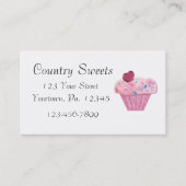 Pink Cupcake Bäckerei Business Card Visitenkarte (Vorderseite)