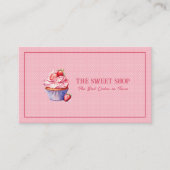 Pink Cupcake Bäckerei QR-Code Visitenkarte (Vorderseite)