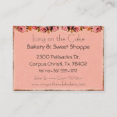 Pink Cupcake Baker Business Visitenkarte (Rückseite)