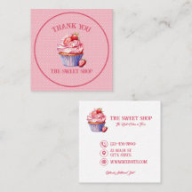 Pink Cupcake Bakery Business Card | Editable Text