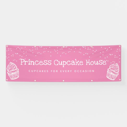 Pink Cupcake Banner (Horizontal)