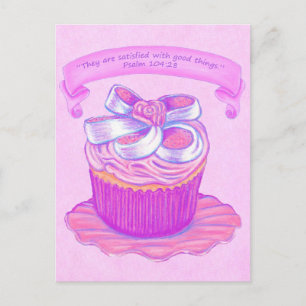 Pink Cupcake~Befriedigt Gute Schrift Postkarte