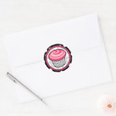 Pink Cupcake Birthday Sticker - White Polka Dot (Umschlag)