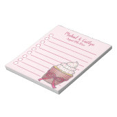 Pink Cupcake Bow Sprinkles Baby Brautparty Notizblock (Rotiert)