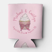 Pink Cupcake Bow Sprinkles Wedding Brautparty Dosenkühler (Vorderseite)