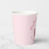 Pink Cupcake Bow Sprinkles Wedding Brautparty Pappbecher (Rechts)