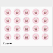 Pink Cupcake Bow Sprinkles Wedding Brautparty Runder Aufkleber (Blatt)