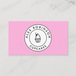 Pink cupcake Circle Logo Backkarte Terminkarte