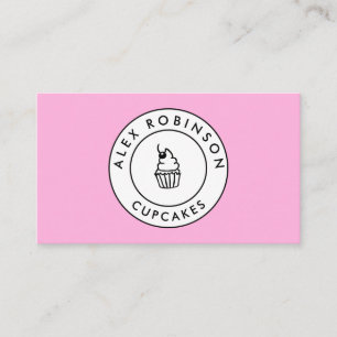 Pink cupcake Circle Logo Backkarte Terminkarte