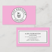 Pink cupcake Circle Logo Backkarte Terminkarte (Vorne/Hinten)