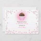 Pink Cupcake Confetti Geburtstagsparty Einladungen (Vorderseite)