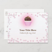 Pink Cupcake Confetti Geburtstagsparty Flyer Einladungspostkarte (Vorne/Hinten)