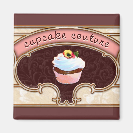 Pink Cupcake Couture Signieren Logo-Banner Magnet (Vorne)