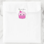 Pink Cupcake Danke Quadratischer Aufkleber (Tasche)
