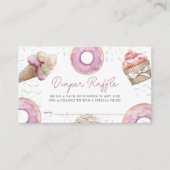 Pink Cupcake & Donut Baby Diaper Raffel Ticket Begleitkarte (Vorderseite)