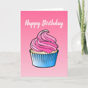 Pink Cupcake Faltkarte Geburtstagskarte Karte